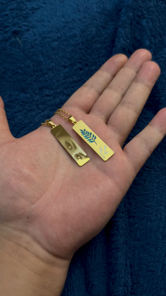 His/Her Eyes Bar Necklace