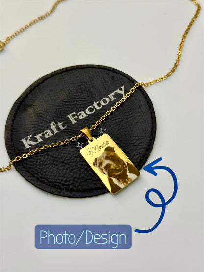 Personalized Rectangle Photo/Design Necklace