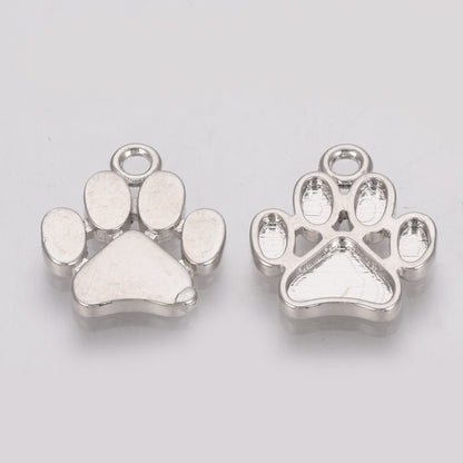 Platinum Paw Print Charm – Minimal Pet Pendant (Minimum 2 Pieces)