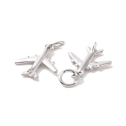 Mini Airplane Charm – Platinum-Plated Travel Pendant