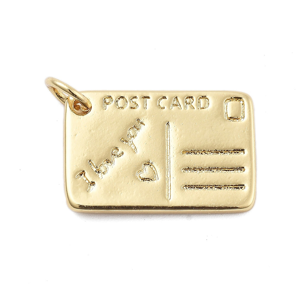 Postcard Charm Necklace – 18K Gold Plated Personalized Pendant