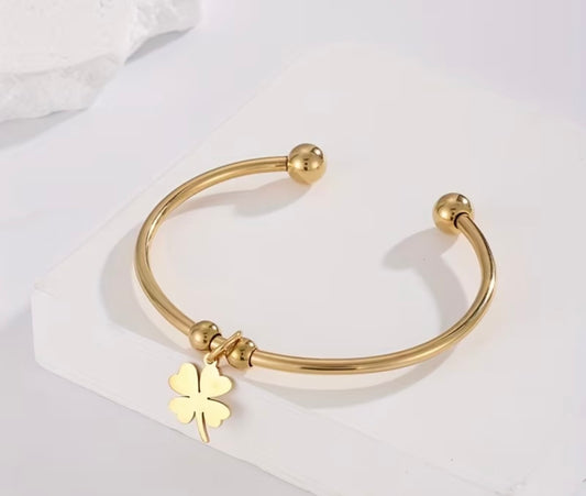 Four Leaf Cuff Bangle