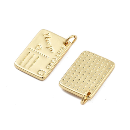 Postcard Charm Necklace – 18K Gold Plated Personalized Pendant