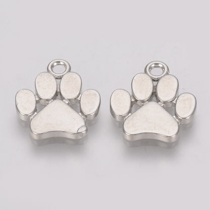 Platinum Paw Print Charm – Minimal Pet Pendant (Minimum 2 Pieces)