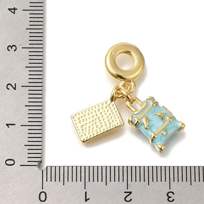 Sky Blue Travel Memories Charm – 16K Gold Plated Enamel Dangle