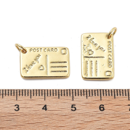 Postcard Charm Necklace – 18K Gold Plated Personalized Pendant