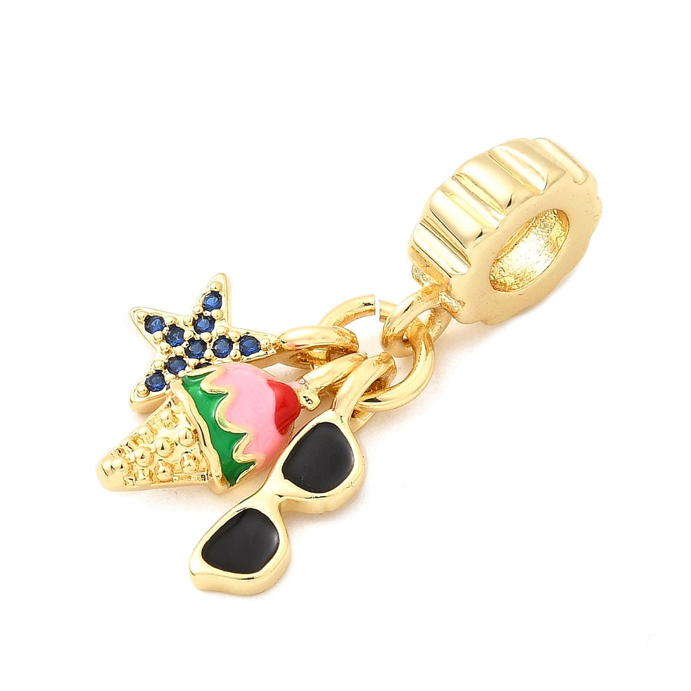 Summer Fun Dangle Charm – Star, Ice Cream & Sunglasses | 18K Gold Plated