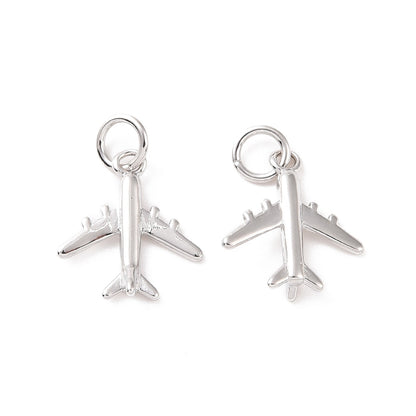 Mini Airplane Charm – Platinum-Plated Travel Pendant