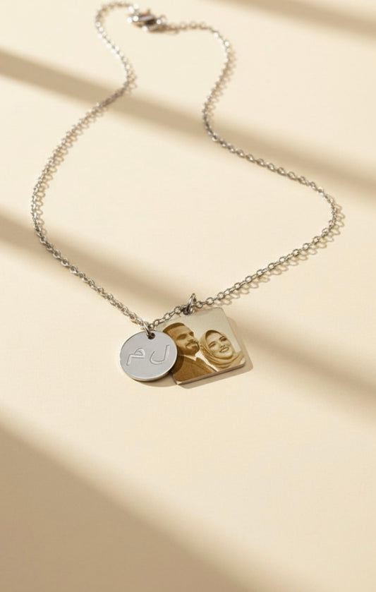 Square & Charm Necklace