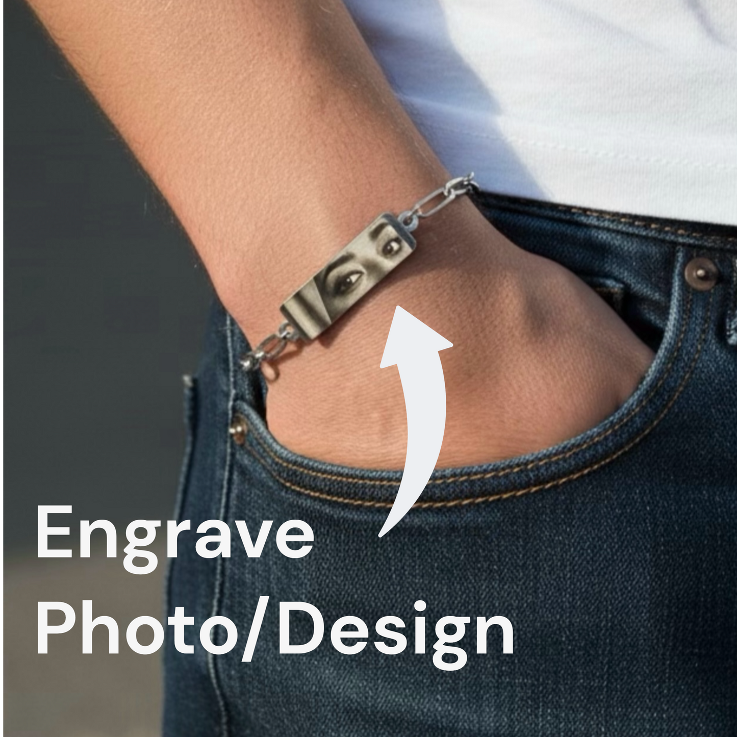 Personalized Bar Bracelet - Spotify/Eyes/Special Message