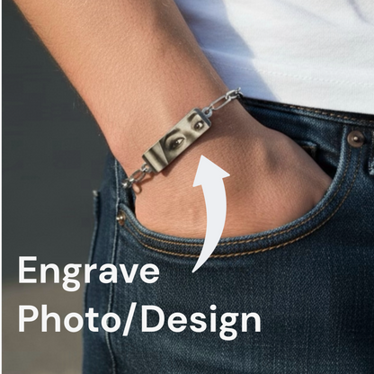 Personalized Bar Bracelet - Spotify/Eyes/Special Message