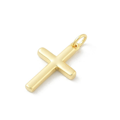 Minimal Cross Charm – 18K Gold Plated Pendant