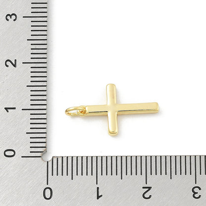 Minimal Cross Charm – 18K Gold Plated Pendant