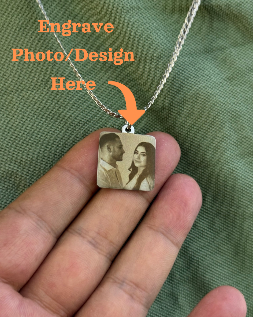Custom Photo Necklace (Square Pendant)